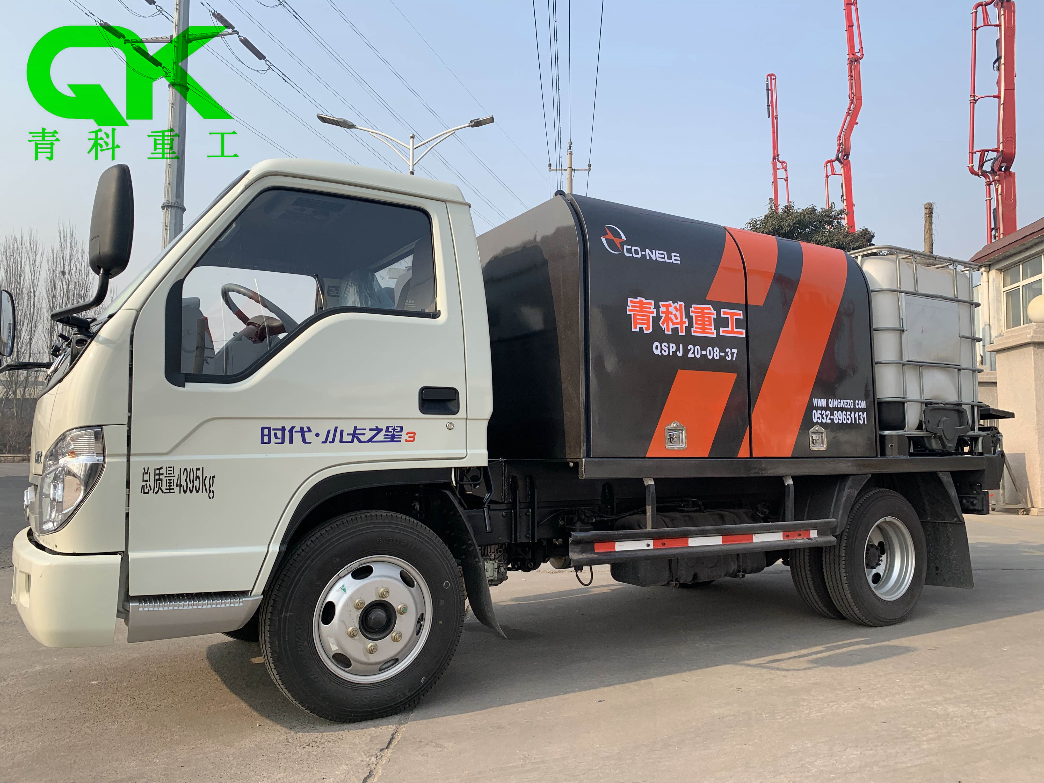 搅拌拖泵、混凝土泵、青科重工、细石泵、湿喷台车