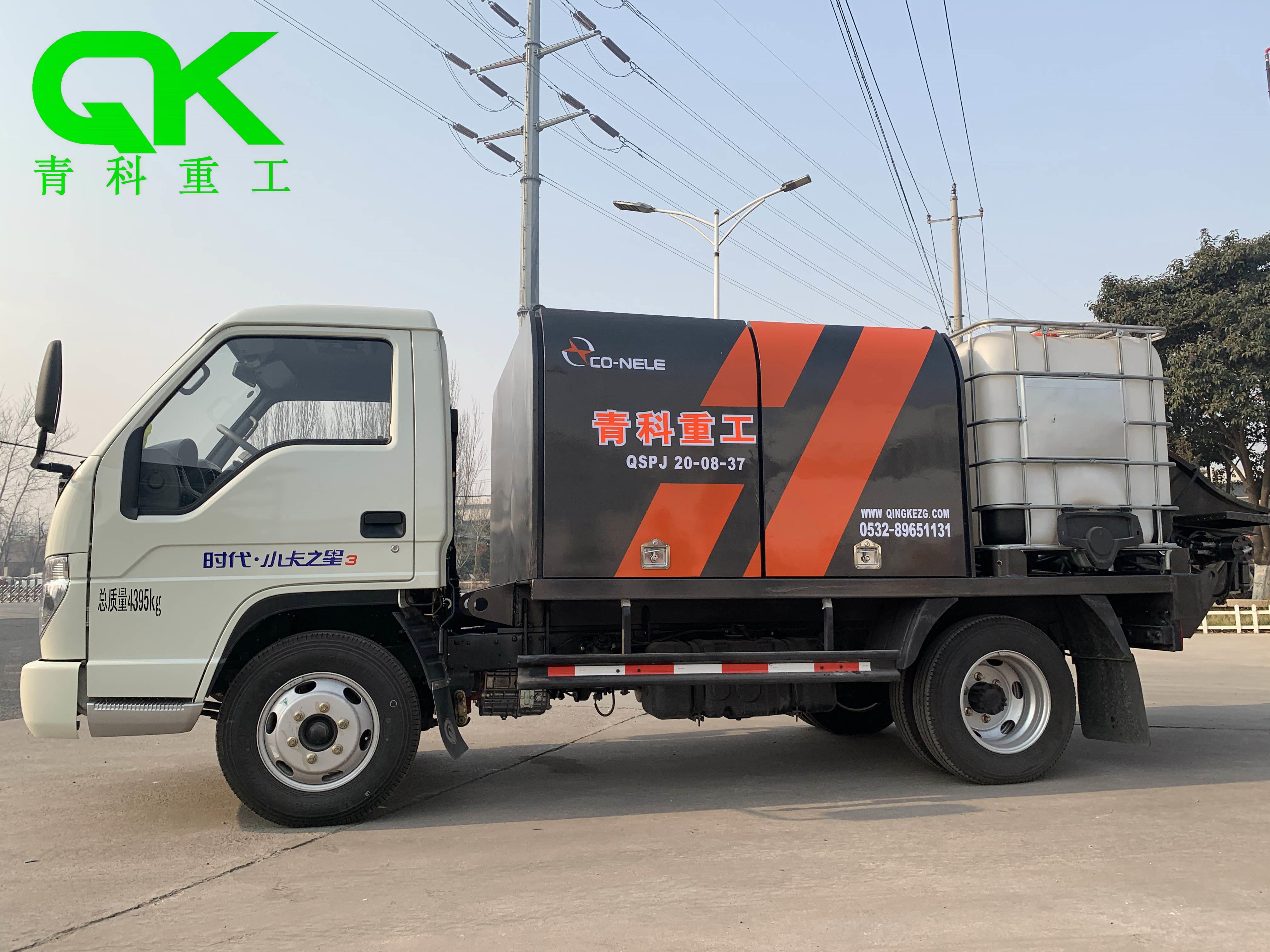 搅拌拖泵、混凝土泵、青科重工、细石泵、湿喷台车