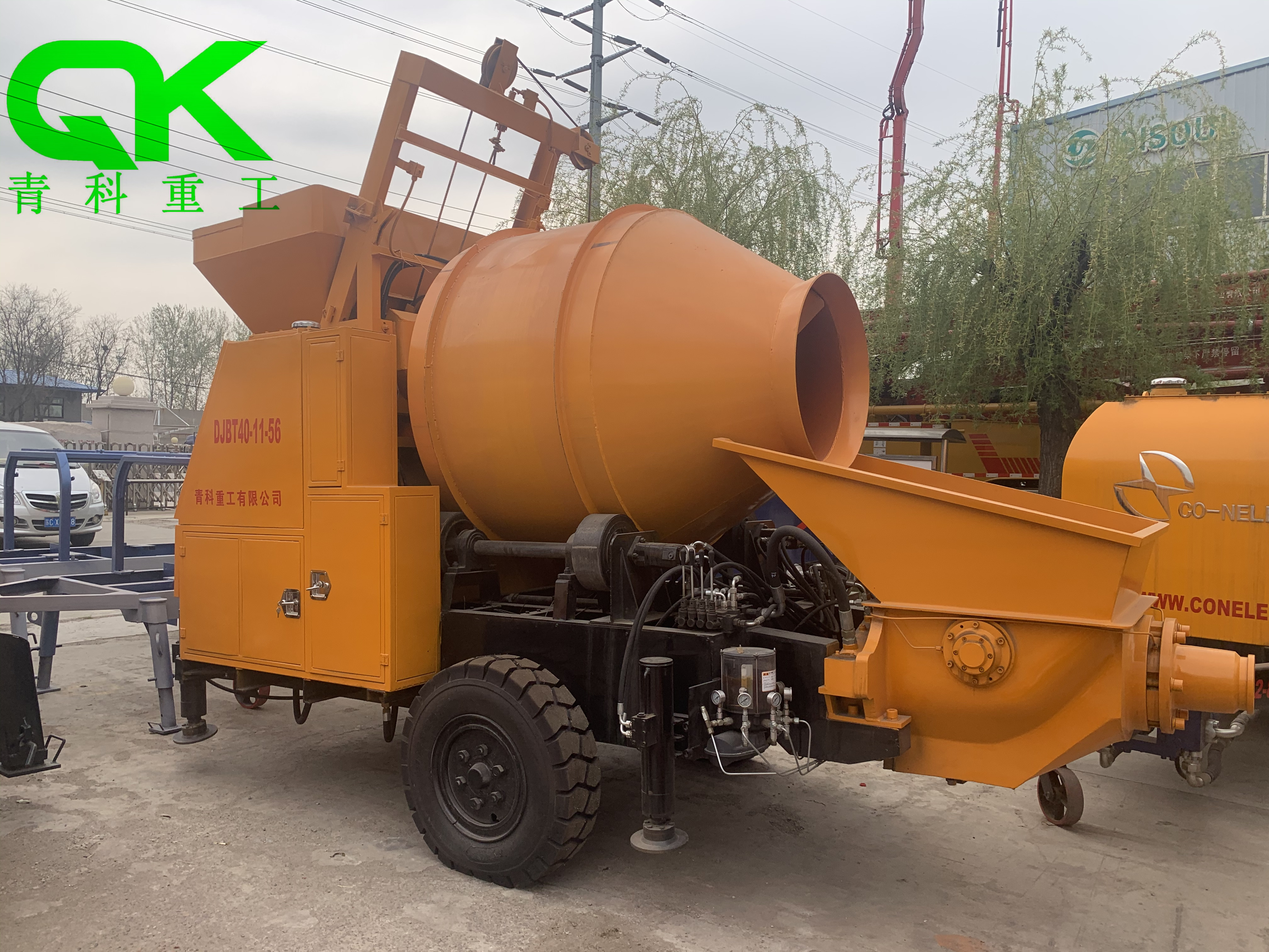 搅拌拖泵、混凝土泵、青科重工、细石泵