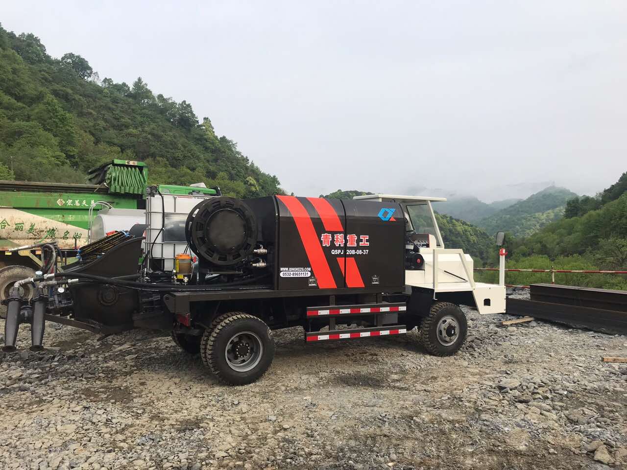 混凝土泵 湿喷台车 双喷头湿喷机